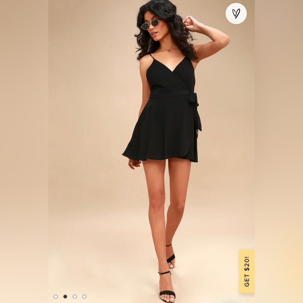 Black Wrap Skort Dress